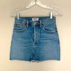 Agolde Denim Button Fly Mini Skirt 24